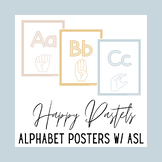 Happy Pastels Alphabet Posters with ASL