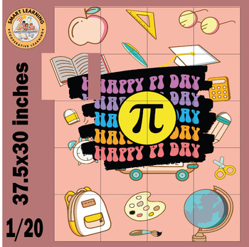 Preview of Happy Pi Day 3.14 Collaborative Poster Coloring pages Art for Math Enthusiasts