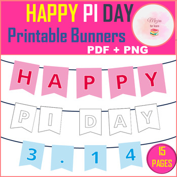 Preview of Happy Pi Day (π) Banner ! Math Classroom Decor Bulletin Board Letters Banner