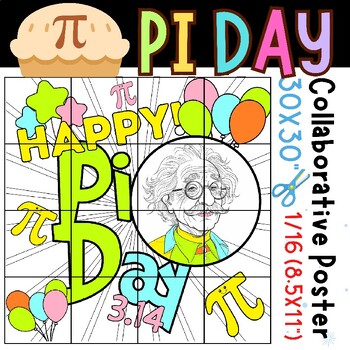Preview of Pi Day math Activities | Collaborative Coloring Poster | Middle or High School