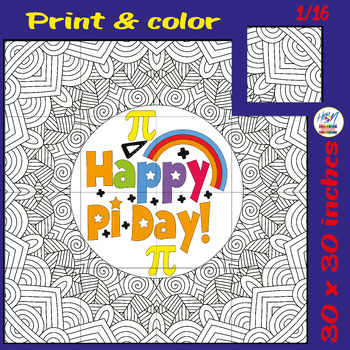 Preview of Happy Pi Day: Geometric Celebration Collaborative Coloring Poster Activities