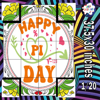 Preview of Happy Pi Day: Geometric Celebration Collaborative Coloring Poster Activities