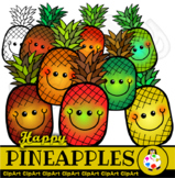 Happy Pineapples - Doodle Clip Art