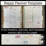 Happy Planner Template