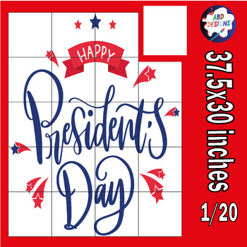 Preview of Happy President's Day Collaborative Coloring Poster Art Activity Bulletin Board