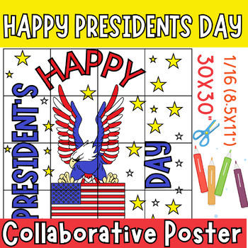 Preview of Happy Presidents Day Collaborative Coloring Poster Bulletin Board Crafts