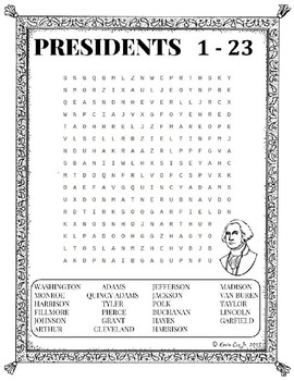 Happy Presidents Day Wordsearch 2-Puzzles Worksheet!
