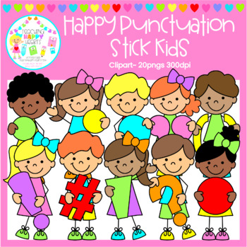 Preview of Happy Punctuation Stick Kids Clipart