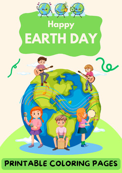 Preview of Happy Quotes Earth Day Friends Coloring Book,Coloring Pages For Kids,Printable