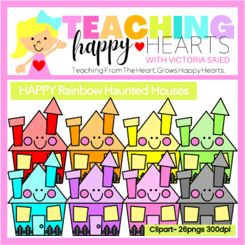 Preview of Happy Rainbow Haunted Houses Clipart