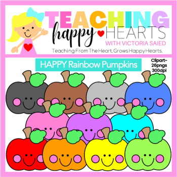 Preview of Happy Rainbow Pumpkins Clipart