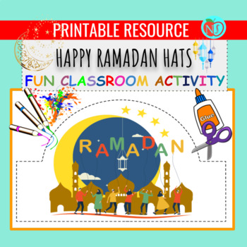 Preview of Happy Ramadan HATS | COLOR CUT AND PASTE HAT ACTIVITY | MAKE HATS