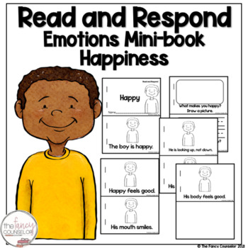 Preview of Happy  Read and Respond Emotions Mini book about happiness SEL