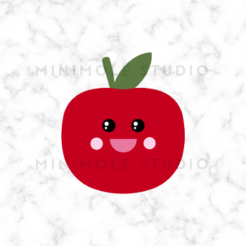 Download Happy Red Apple Svg Png Clip Art Graphic By Minimole Studio Tpt