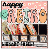 Happy Retro Classroom Library Labels | Editable Book Bin Labels