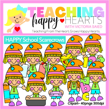 Preview of Happy School Scarecrows Clipart