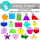 Happy Shapes Clip Art: 2D Shapes FREE