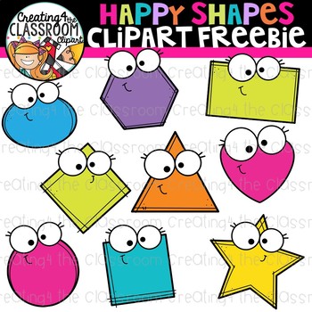 Happy Shapes Clipart Freebie {Clipart Freebie} by Creating4 the Classroom
