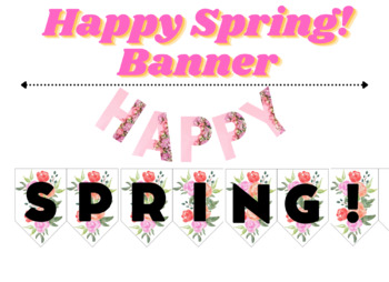 Happy Spring! Banner by CraftyCrayon | Teachers Pay Teachers