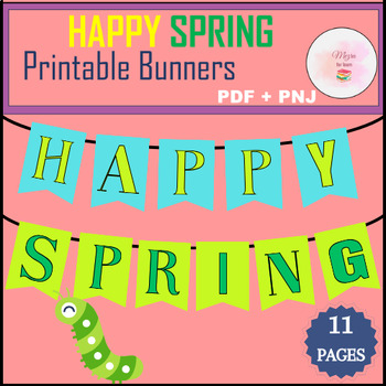 Preview of Happy Spring Craft  Banner ! Classroom Decor Bulletin Board Letters Banner