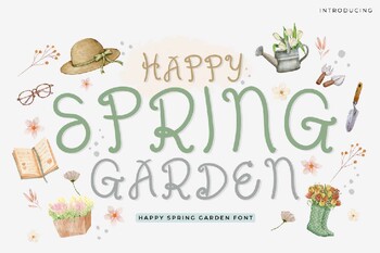 Preview of Happy Spring Garden Bubble font letters for teachers
