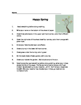 Preview of Happy Spring - follow the directions