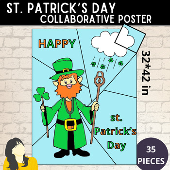 Preview of Happy St. Patrick's Day Collab-Poster, St. Paddy’s Day Bulletin Board Activity