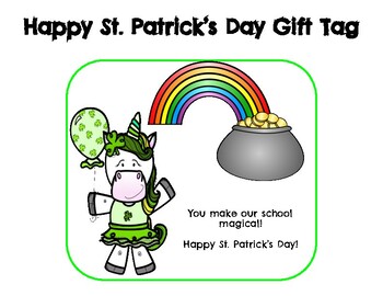 Preview of Happy St. Patrick's Day Gift Tab FREEBIE