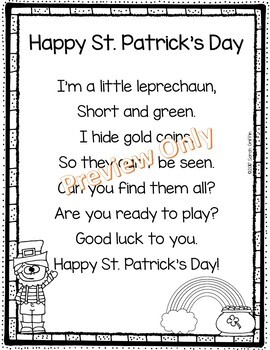 Preview of Happy St. Patricks Day - Poem for Kids