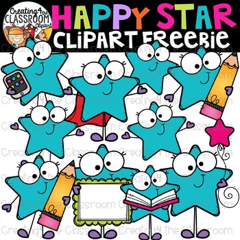 Preview of Happy Stars Clipart Freebie {Stars Clipart}
