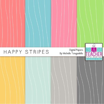 Preview of Happy Stripes Digital Papers