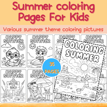 Happy Summer : A Collection Coloring Pages for Kids by Atrify Studio