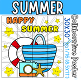 Happy Summer Collaborative Coloring Poster | End of The Year