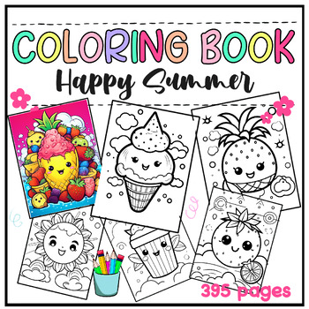 Preview of Happy Summer Coloring Pages for Kids with 359 pages