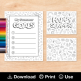 Happy Summer Coloring Sheets, My Summer Goals Writing Prom