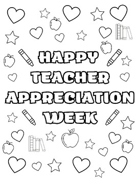 Happy Teacher Appreciation Week Coloring Pages| Thank you cards | TPT