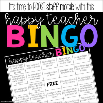 Preview of Happy Teacher BINGO - Staff Morale Booster