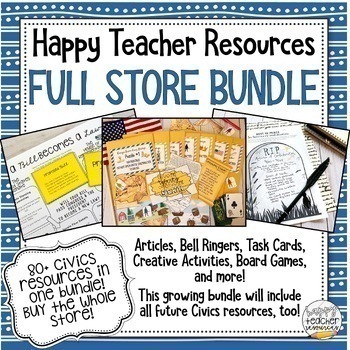 Preview of Happy Teacher Resources FULL STORE CIVICS BUNDLE (Growing Bundle)