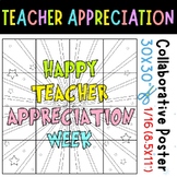 Happy Teacher appreciation week collaborative Coloring poster