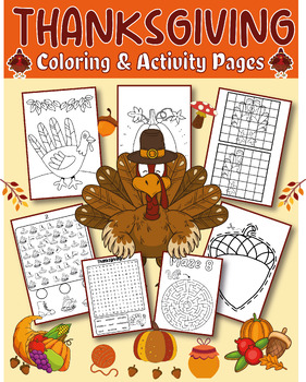 Preview of Happy Thanksgiving Activities & Coloring For Kids/ fall, autumn, thanksgiving