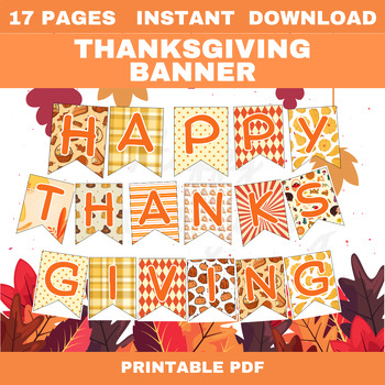 Happy Thanksgiving Banner for Bulletin Board, Wall, or Home by The Blue Ram