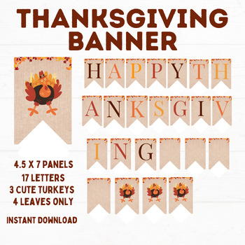 Happy Thanksgiving Banner for Classroom | Classroom Decor | Fall Banner