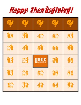 Thanksgiving Bingo - Made with HAPPY