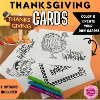 Preview of Happy Thanksgiving Coloring Card Craft | Printable Writing Activity | Gratitude