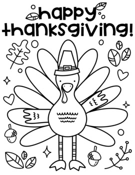 Preview of Happy Thanksgiving Coloring Page