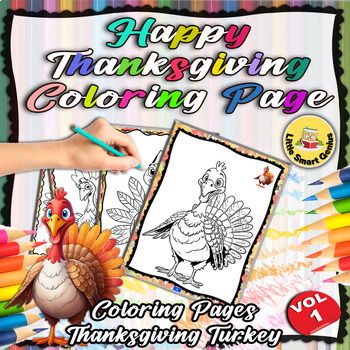 Preview of Happy Thanksgiving Coloring Page | Coloring Pages Thanksgiving | Turkey Vol.1