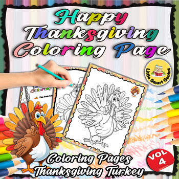 Preview of Happy Thanksgiving Coloring Page | Coloring Pages Thanksgiving | Turkey Vol.4