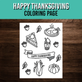 Happy Thanksgiving Coloring Page - November Art Activity -