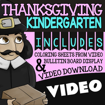 Preview of Watch & Color Thanksgiving Activities For Kindergarten ★ Thanksgiving Activities