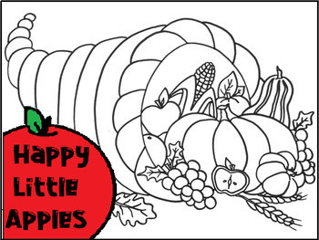 Cornucopia Coloring Worksheets Teaching Resources Tpt